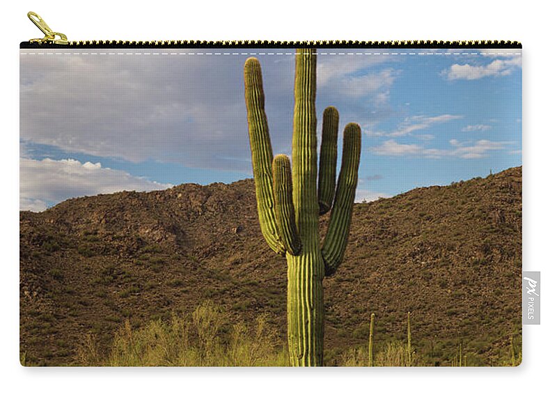 Saguaro Cactus Zip Pouch featuring the photograph Sonoran Glow by Dustypixel