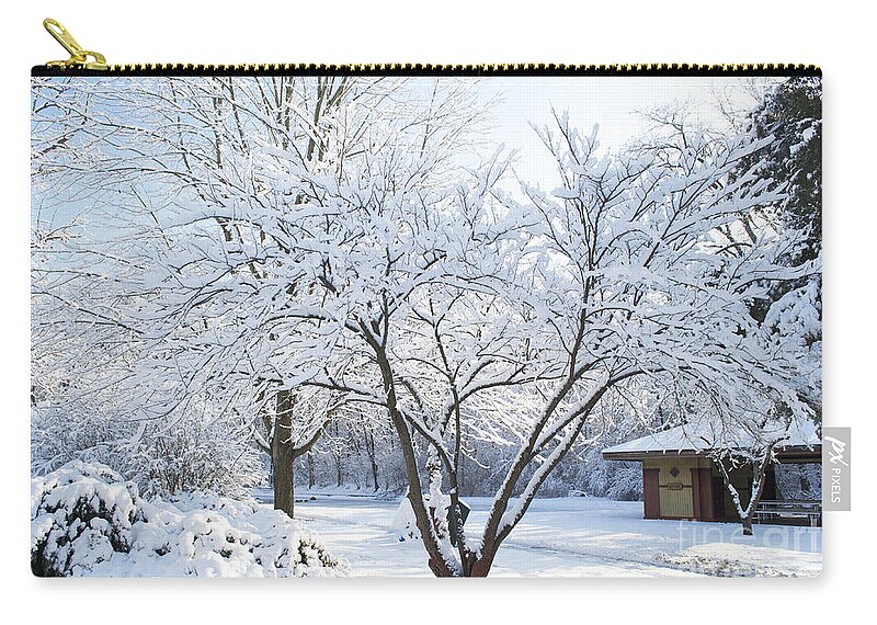 South Park Wonderland Zip Pouch featuring the photograph Snow - South Park Wonderland - Luther Fine Art by Luther Fine Art