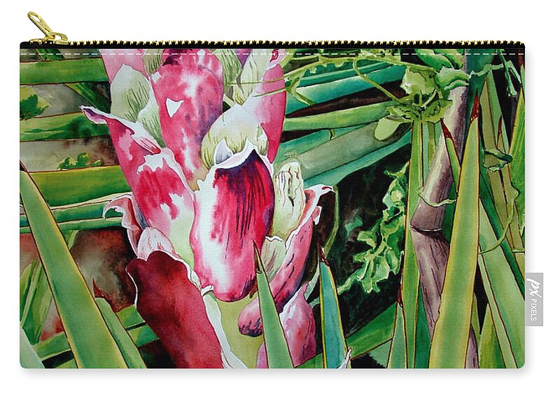 Floral Painting Zip Pouch featuring the painting Spanish Dagger III by Kandyce Waltensperger