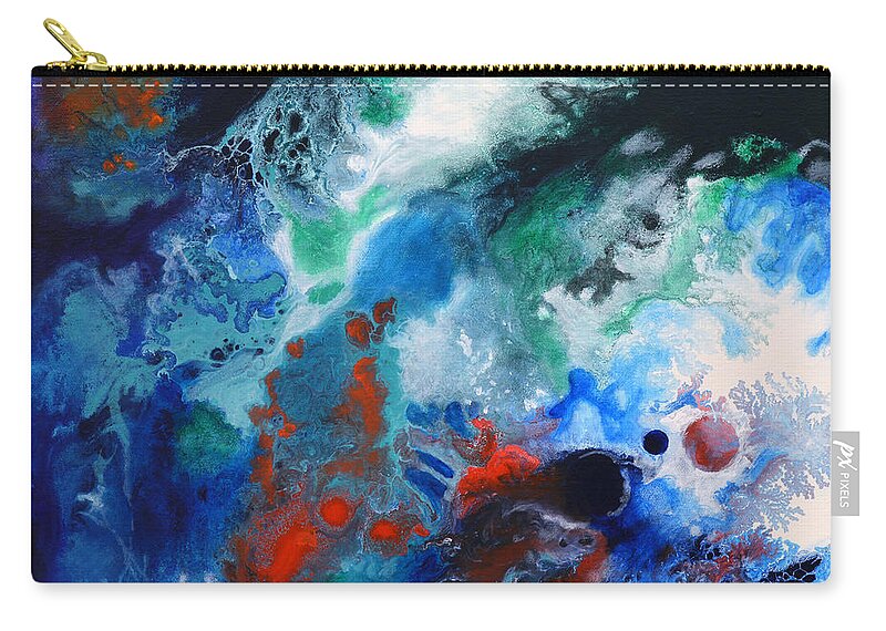 Spark Of Life Zip Pouch featuring the painting Spark of Life Canvas One by Sally Trace