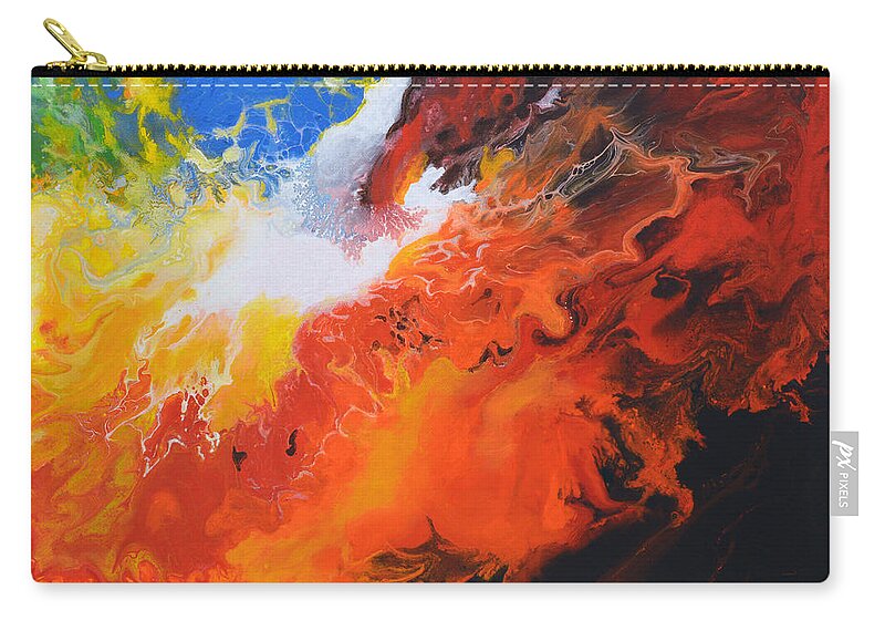 Spark Of Life Zip Pouch featuring the painting Spark of Life Canvas Three by Sally Trace
