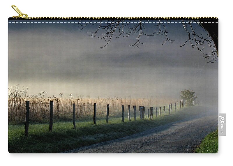 Fence Zip Pouch featuring the photograph Sparks Lane Sunrise by Douglas Stucky
