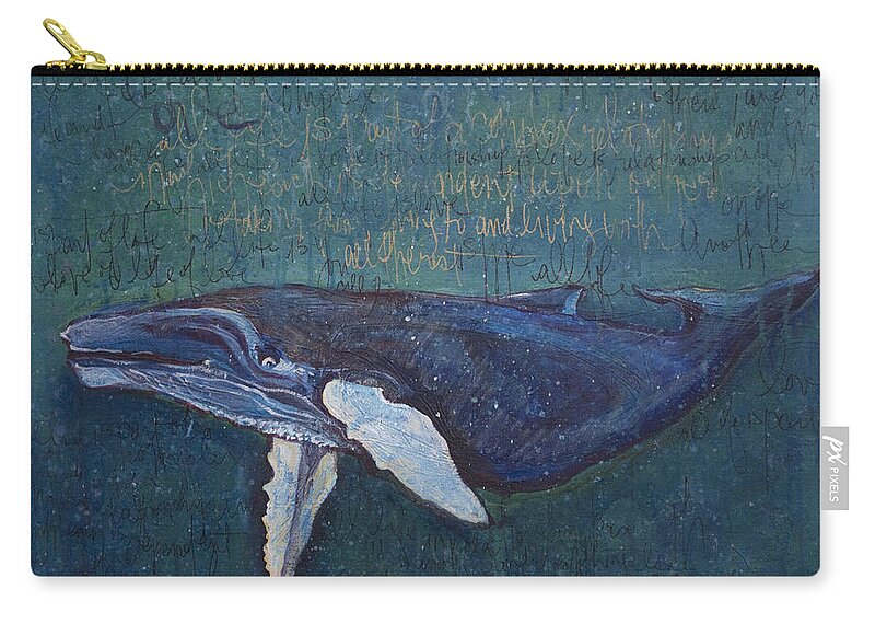 Whale Zip Pouch featuring the painting Speaking Whale by Laurie Maves ART