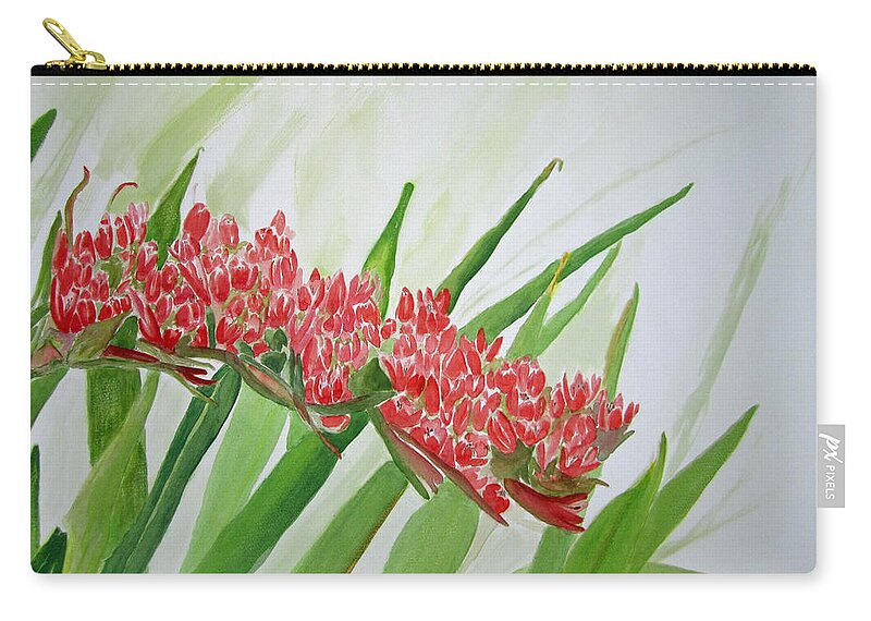 Floral Zip Pouch featuring the painting Spear Lily by Elvira Ingram