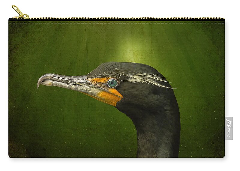 Bird Zip Pouch featuring the photograph Speckled Cormorant by Bill and Linda Tiepelman