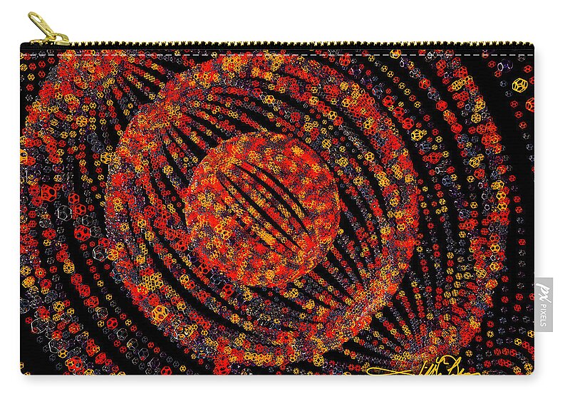 Abstract Zip Pouch featuring the digital art Sphere Blast by William Ladson