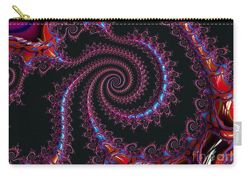 Art Zip Pouch featuring the digital art Spinal Twist by Vix Edwards