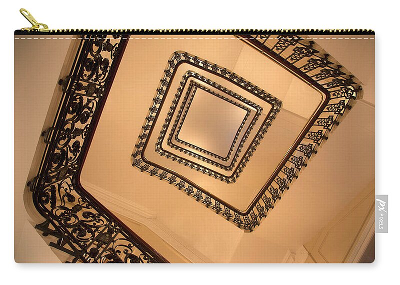 Moving Up Zip Pouch featuring the photograph Spiral Staircase by Grant Faint