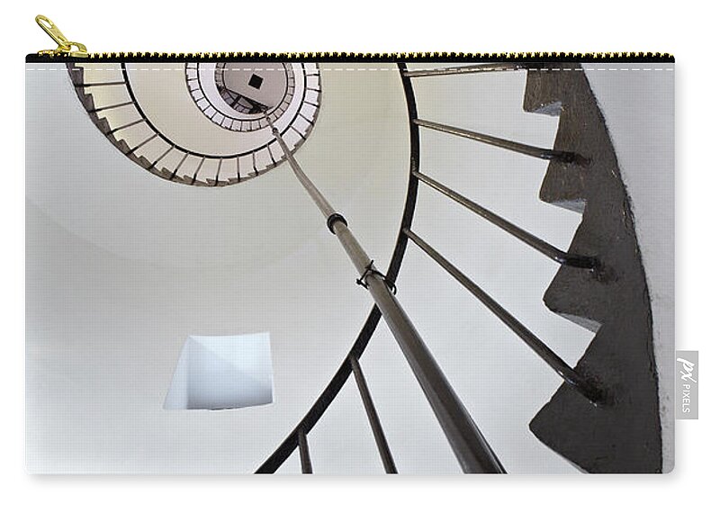 Tranquility Zip Pouch featuring the photograph Spiral Staircase In Lighthouse, Uruguay by Domino