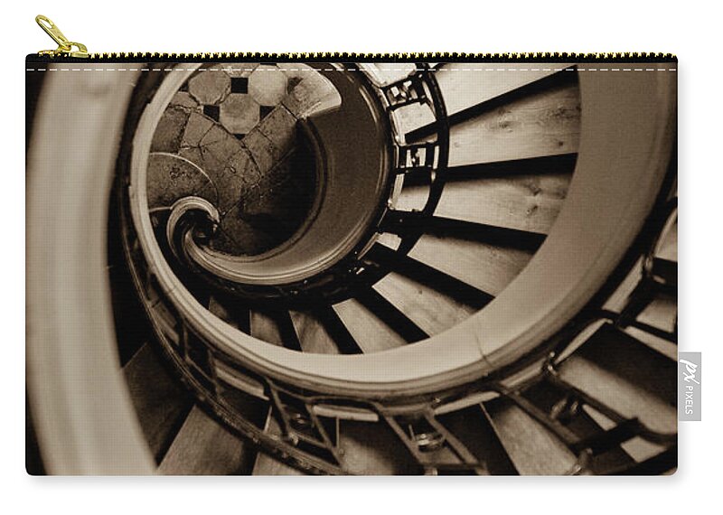 B&w Carry-all Pouch featuring the photograph Spiral Staircase by Sebastian Musial