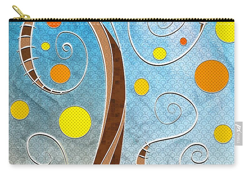 Stylized Landscape Zip Pouch featuring the digital art Spiralscape by Shawna Rowe