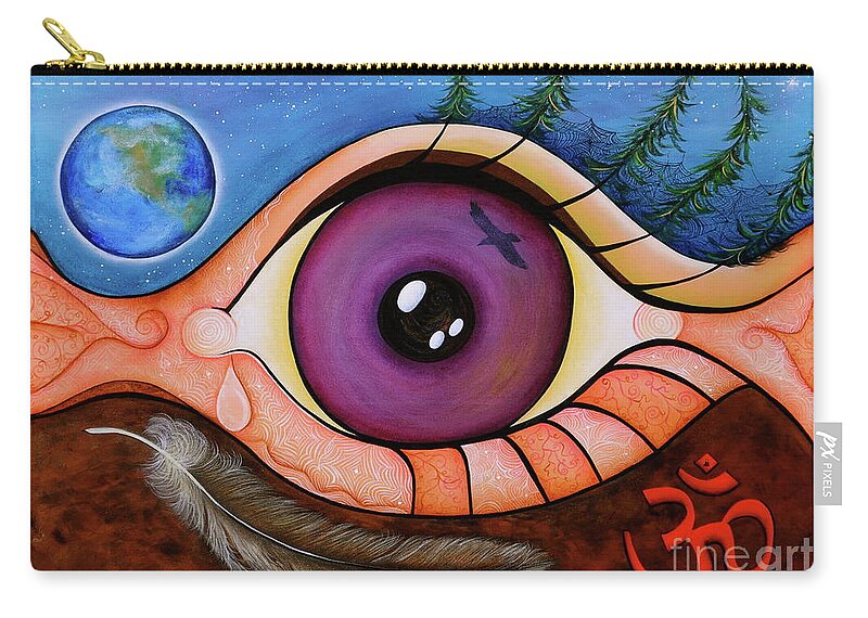 Spiritual Paintings Zip Pouch featuring the painting Spirit Eye by Deborha Kerr