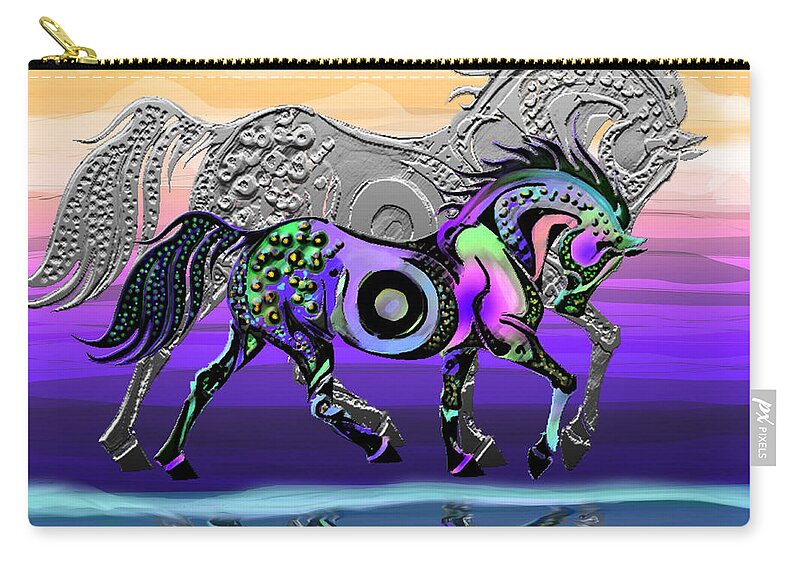 Horse Zip Pouch featuring the digital art Spirit Horse by Michele Avanti
