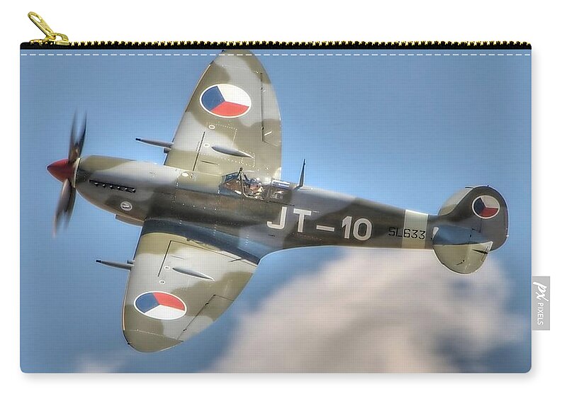 Supermarine Spitfire Zip Pouch featuring the photograph Spitfire by Jeff Cook
