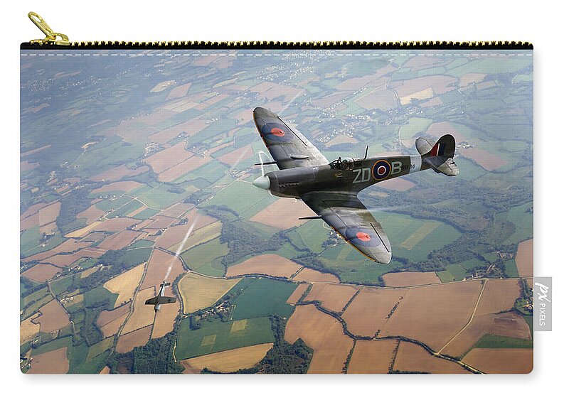 Spitfire Zip Pouch featuring the photograph Spitfire victory by Gary Eason