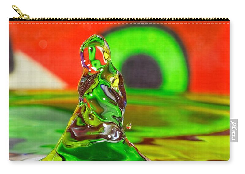  Abstract Zip Pouch featuring the photograph Splas by Peter Lakomy