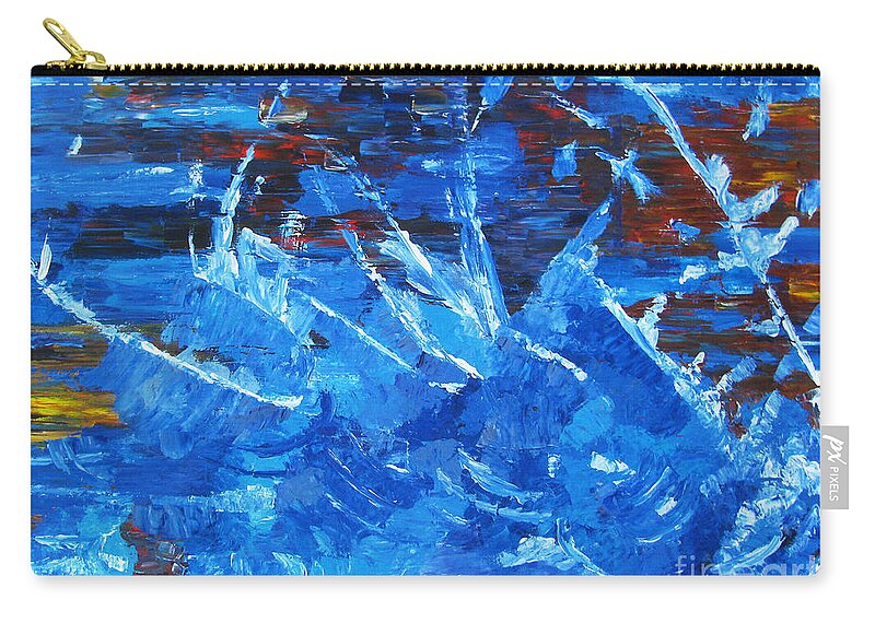 Abstract Zip Pouch featuring the painting Splash by JoAnn DePolo