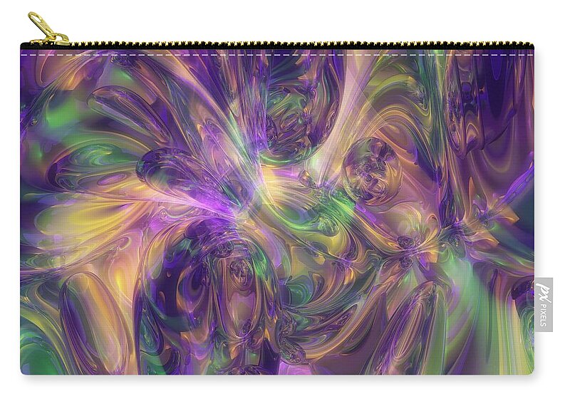 Abstract Zip Pouch featuring the digital art Splash Of Color by Louis Ferreira