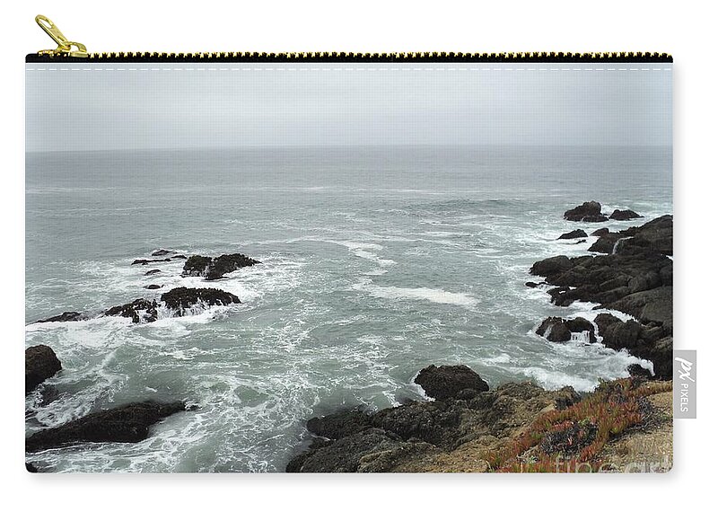 Ocean Zip Pouch featuring the photograph Splashing Ocean Waves by Carla Carson