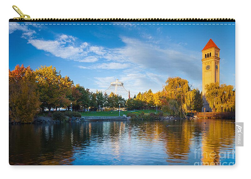 America Zip Pouch featuring the photograph Spokane Reflections by Inge Johnsson