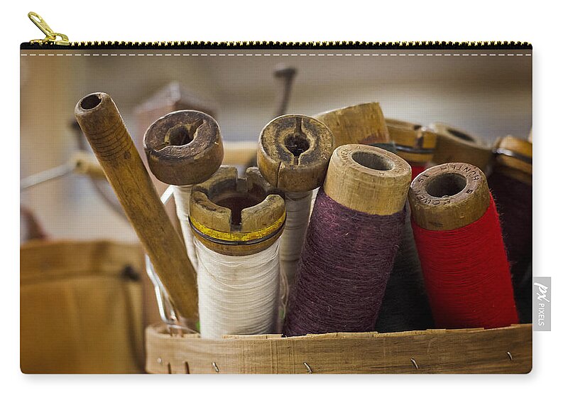 Spool Zip Pouch featuring the photograph Spools by Heather Applegate