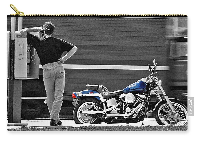 Harley Zip Pouch featuring the photograph Sportster Calling by Christopher McKenzie
