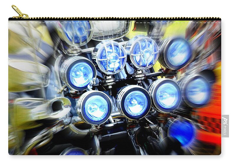 Scooter Zip Pouch featuring the photograph Spotlight Frenzy by Steve Kearns