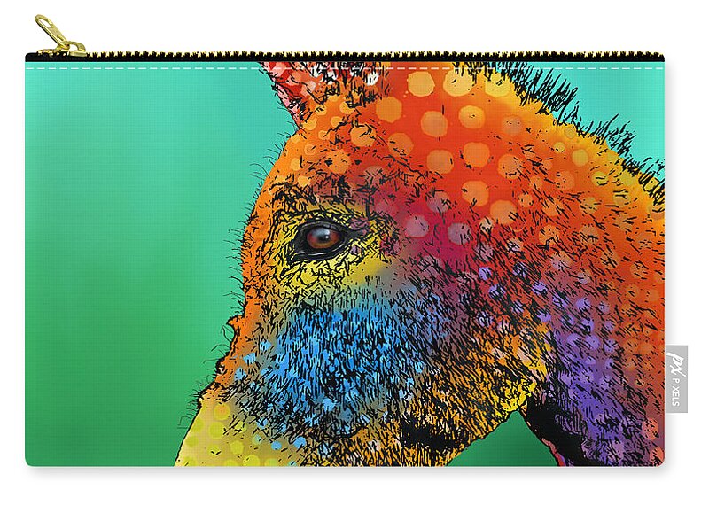 Young Zip Pouch featuring the digital art Spotted Donkey by Marlene Watson