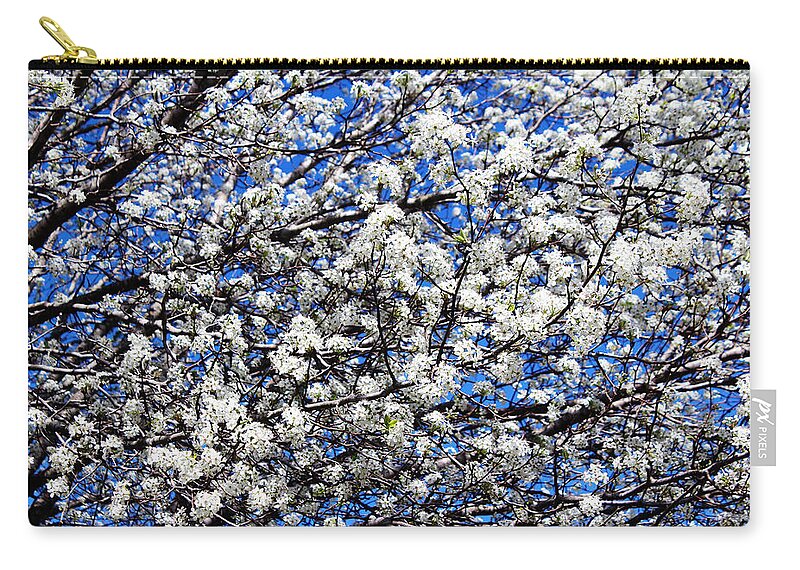 Bradford Pear Zip Pouch featuring the photograph Spring Blossoms by Cynthia Guinn