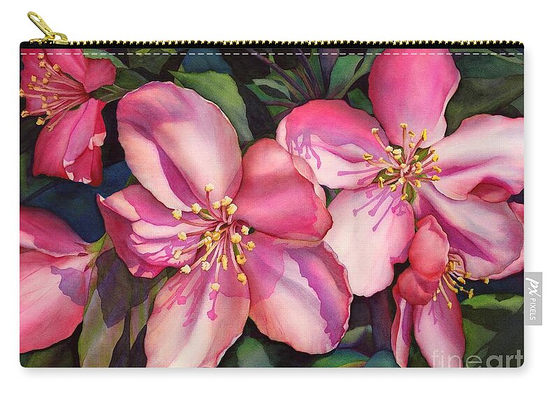 Spring Zip Pouch featuring the painting Spring Blossoms by Hailey E Herrera