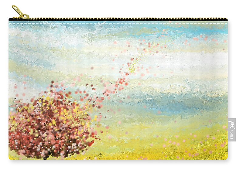 Four Seasons Zip Pouch featuring the painting Spring-Four Seasons Paintings by Lourry Legarde