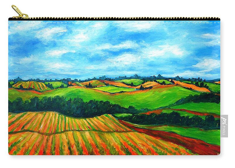 Spring Zip Pouch featuring the painting Spring in Prince Edward Island by Cristina Stefan