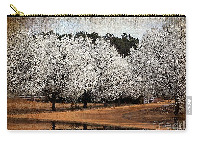 Flowers Carry-all Pouch featuring the photograph Spring Pear Blossoms by Kathy Baccari