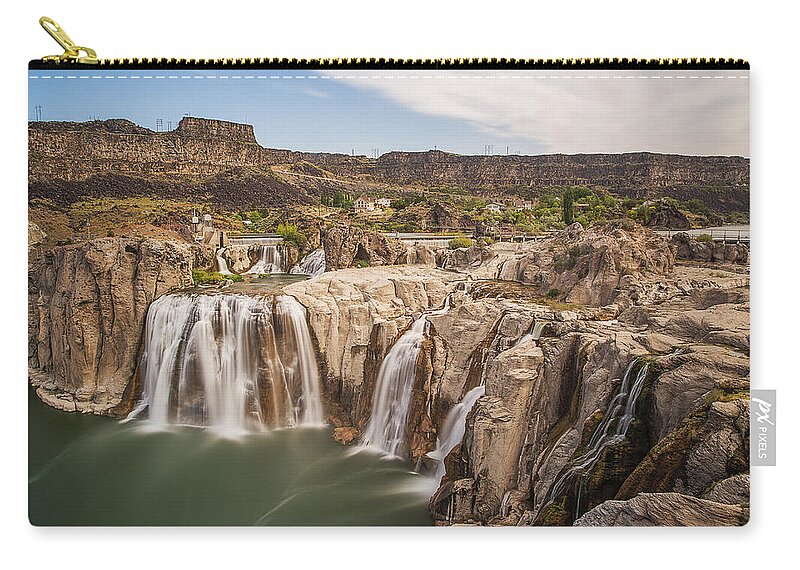 Springs Last Rush Twin Falls Id Zip Pouch featuring the photograph Springs Last Rush by James Heckt