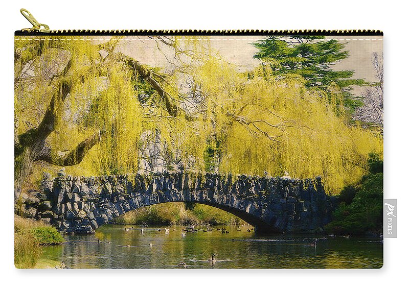 Stone Bridge Zip Pouch featuring the photograph Springtime in Victoria by Marilyn Wilson