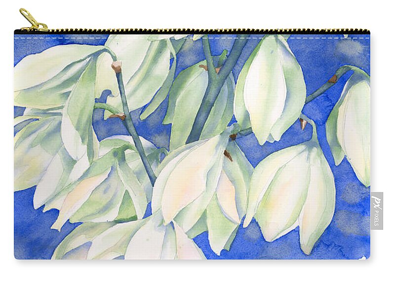 Yucca Blossoms Yucca Plants Zip Pouch featuring the painting Springtime Splendor by Pauline Walsh Jacobson