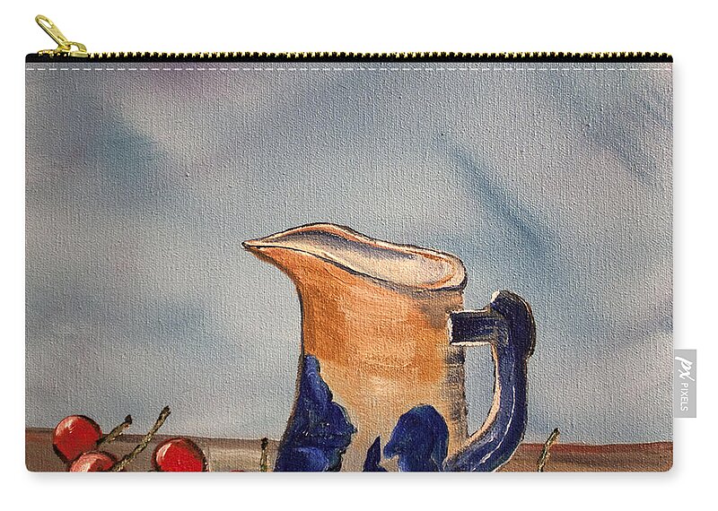 Table Zip Pouch featuring the painting Springtime Table by Janice Pariza