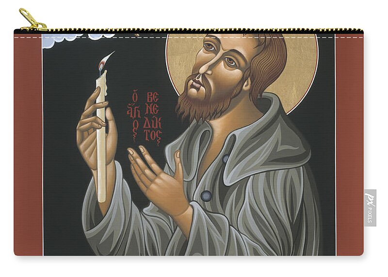 St. Benedict Joseph Labre Zip Pouch featuring the painting St. Benedict Joseph Labre 062 by William Hart McNichols