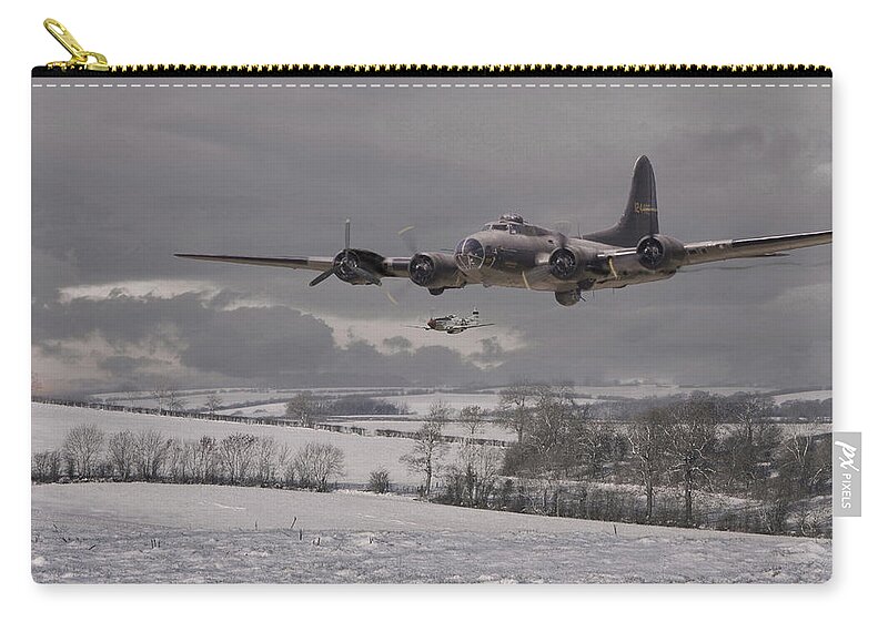 Aircraft Zip Pouch featuring the digital art St Crispins Day by Pat Speirs