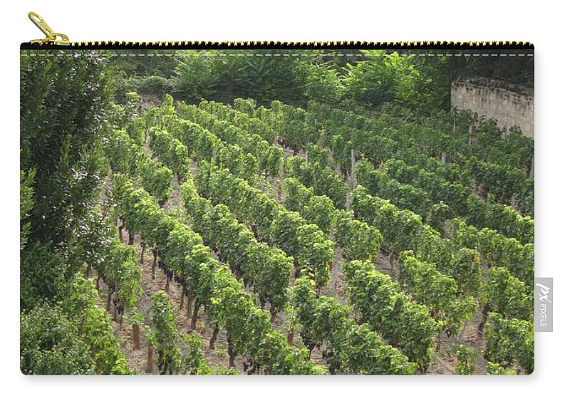 France Zip Pouch featuring the photograph St. Emilion vineyard by HEVi FineArt