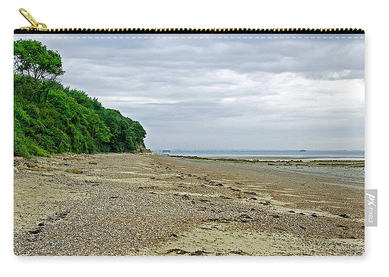 Britain Zip Pouch featuring the photograph St Helens Beach - near Priory Bay by Rod Johnson