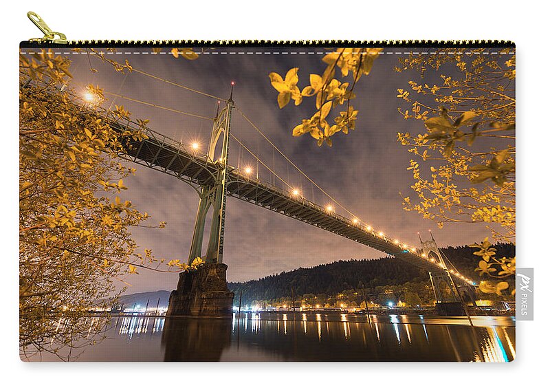 Portland Zip Pouch featuring the photograph St. John's Splendor by Dustin LeFevre
