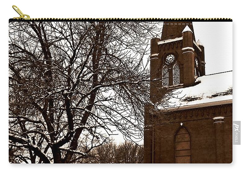 Church Zip Pouch featuring the photograph St. Joseph Parish by Chris Berry