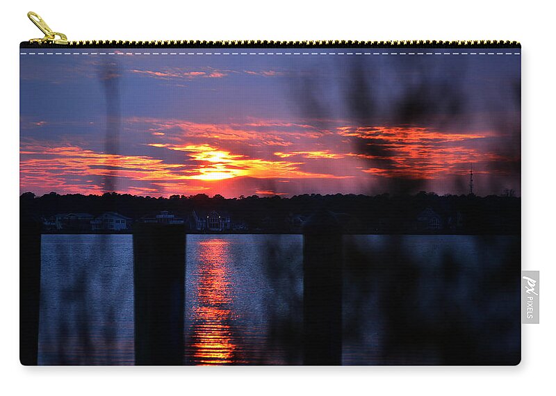 St Marten River Zip Pouch featuring the photograph St. Marten River Sunset by Bill Swartwout