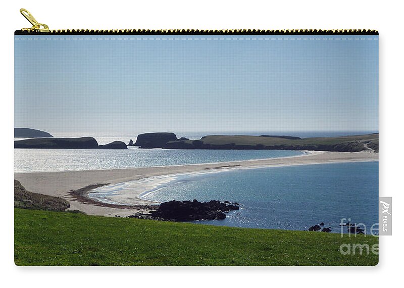 Shetland Isles Zip Pouch featuring the photograph St Ninian's Isle Shetland by Lynn Bolt