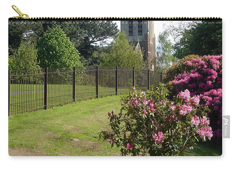 Clouds Zip Pouch featuring the photograph St Peter's Church - Stapenhill by Rod Johnson