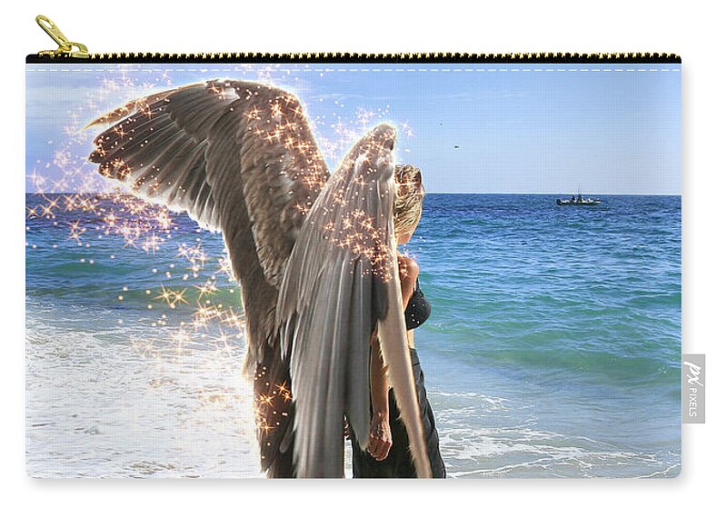 Angel Zip Pouch featuring the photograph Stand Your Ground by Acropolis De Versailles