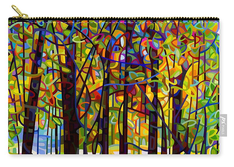 Landscape Zip Pouch featuring the painting Standing Room Only by Mandy Budan