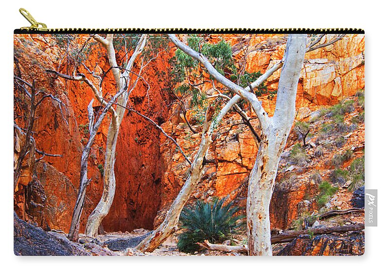 Stanley Chasm Outback Central Australia Landscape Northern Territory Australian West Mcdonnell Ranges Zip Pouch featuring the photograph Stanley Chasm by Bill Robinson