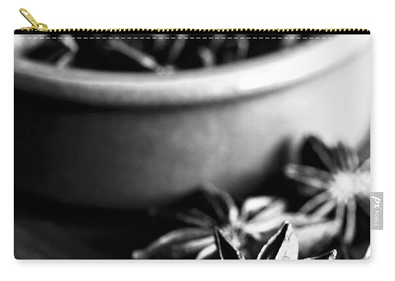 Annegilbert Zip Pouch featuring the photograph Star Anise Dish by Anne Gilbert